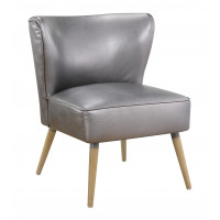 OSP Home Furnishings AMT51-S52 Amity Side Chair in Sizzle Pewter Fabric with Solid Wood Legs